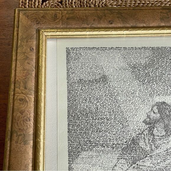 Rare Framed Man Of Sorrows Jesus Scripture Art Print Gold Framed Art 17” x 21.5” - Picture 2 of 14